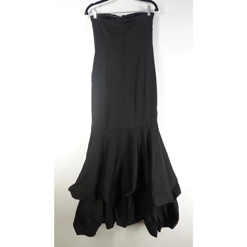 Lulus Dress Women M Fabulous Festivities Black Strapless Ruffled Cutout NEW - Picture 10 of 15